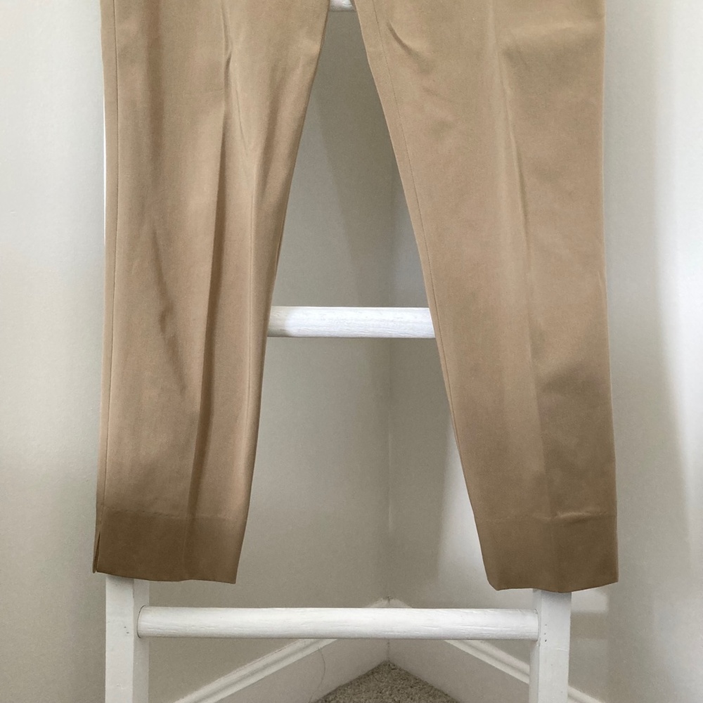 Theory Linen Basic Stretch Pull On Pants Tan Khaki - image 6